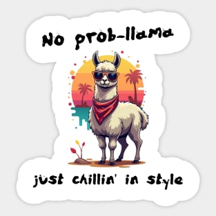 No Prob-Llama: Embracing Chill Vibes Sticker
